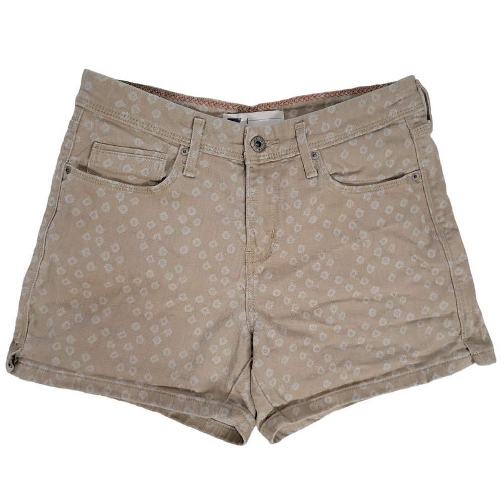 Levi's Tan Beige Mid-Rise 4" Inseam Printed Denim Shorts- Size 4